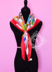 Hermes White Red Twill Silk 90 cm On a Summer Day Scarf