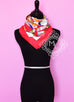 Hermes White Red Twill Silk 90 cm On a Summer Day Scarf