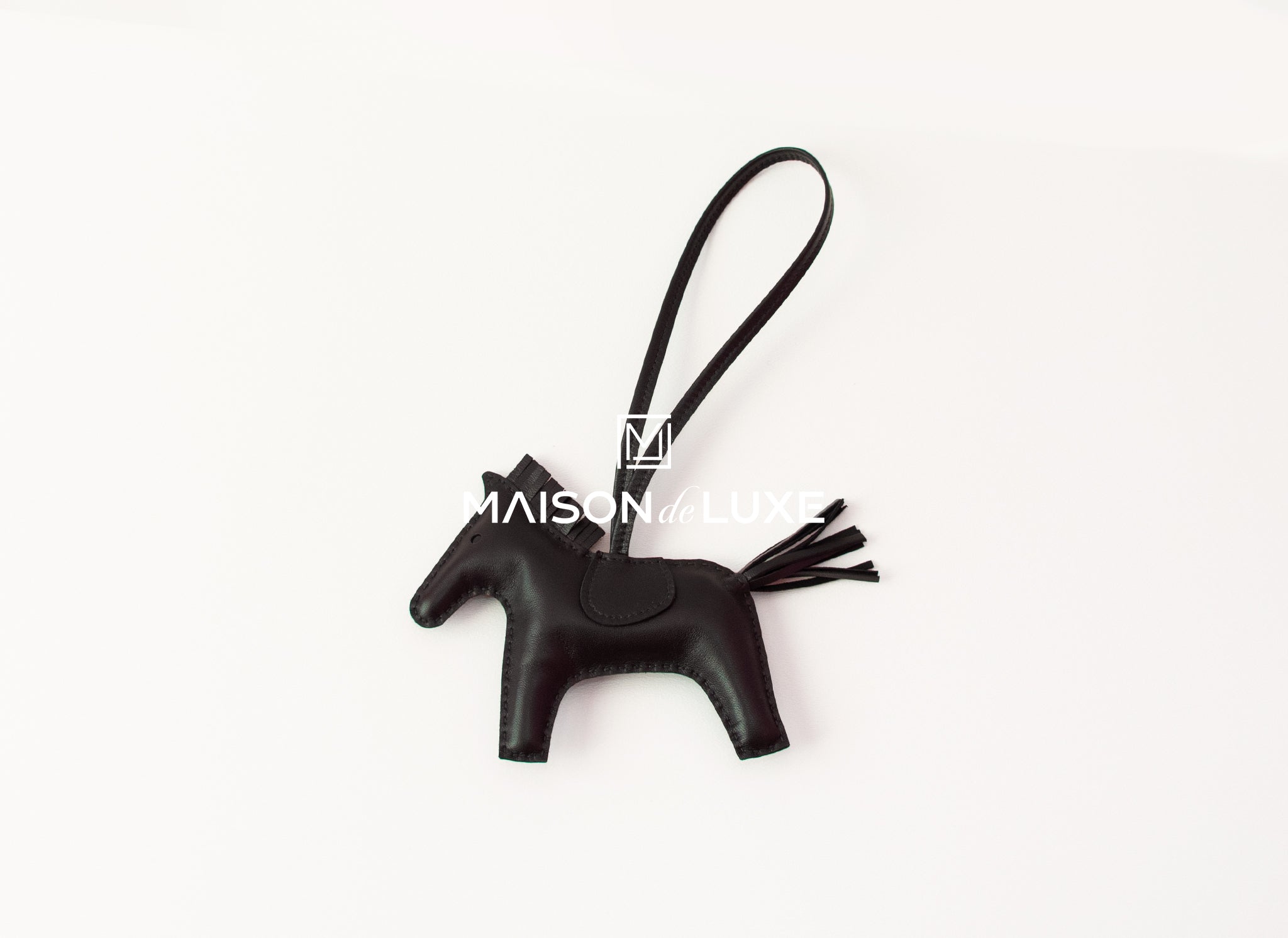 Hermes SO Black Noir Rodeo Touch Bag Charm Alligator Key Chain Pom Pom –  MAISON de LUXE
