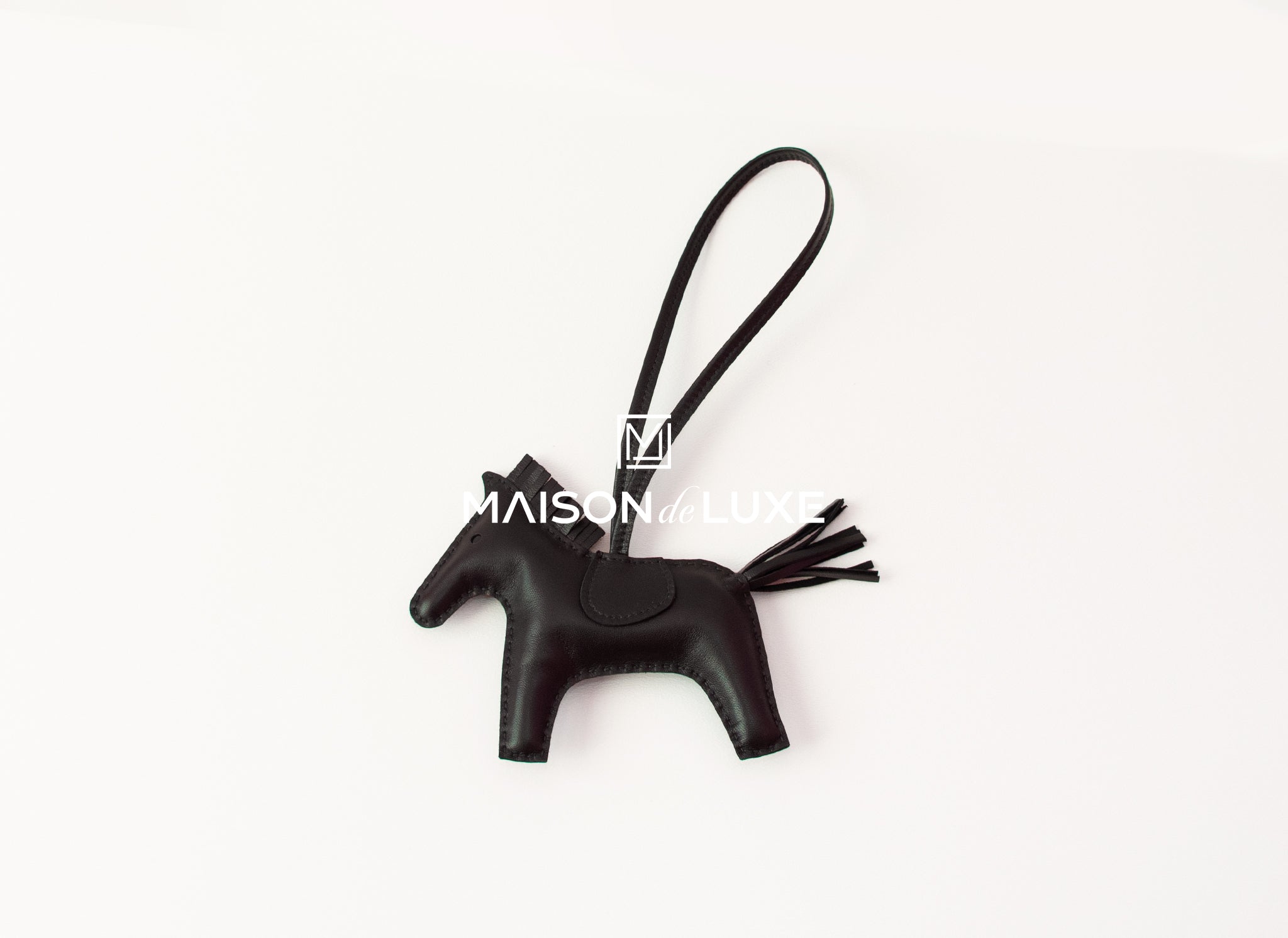 Hermes Black Blue Rodeo Bag Charm MM - MAISON de LUXE