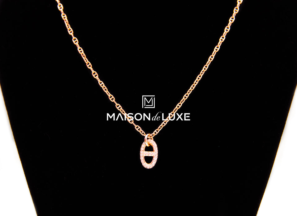 Hermes Rose Gold Diamond Farandole Pendant 1