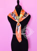 Hermes Orange Gray Twill Silk 90 cm Paperoles Scarf