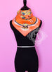 Hermes Orange Gray Twill Silk 90 cm Paperoles Scarf