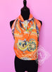 Hermes Orange Gray Twill Silk 90 cm Paperoles Scarf