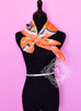 Hermes Orange Gray Twill Silk 90 cm Paperoles Scarf