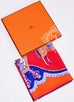 Hermes Red Orange Twill Silk 90 cm Paperoles Scarf