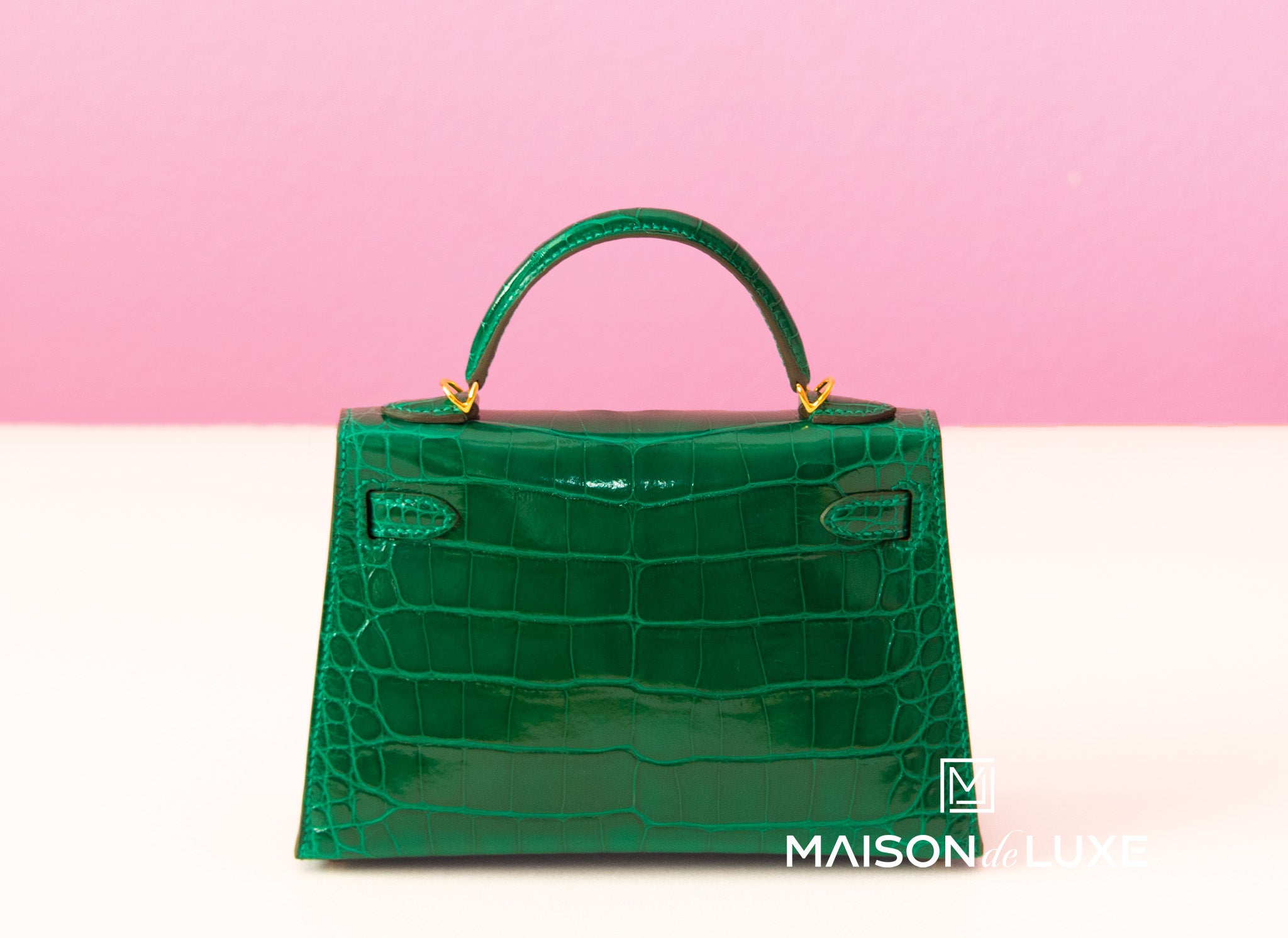 Hermes Mini Kelly II 20 Vert d'eau Matte Crocodile Gold Hardware – MAISON  de LUXE