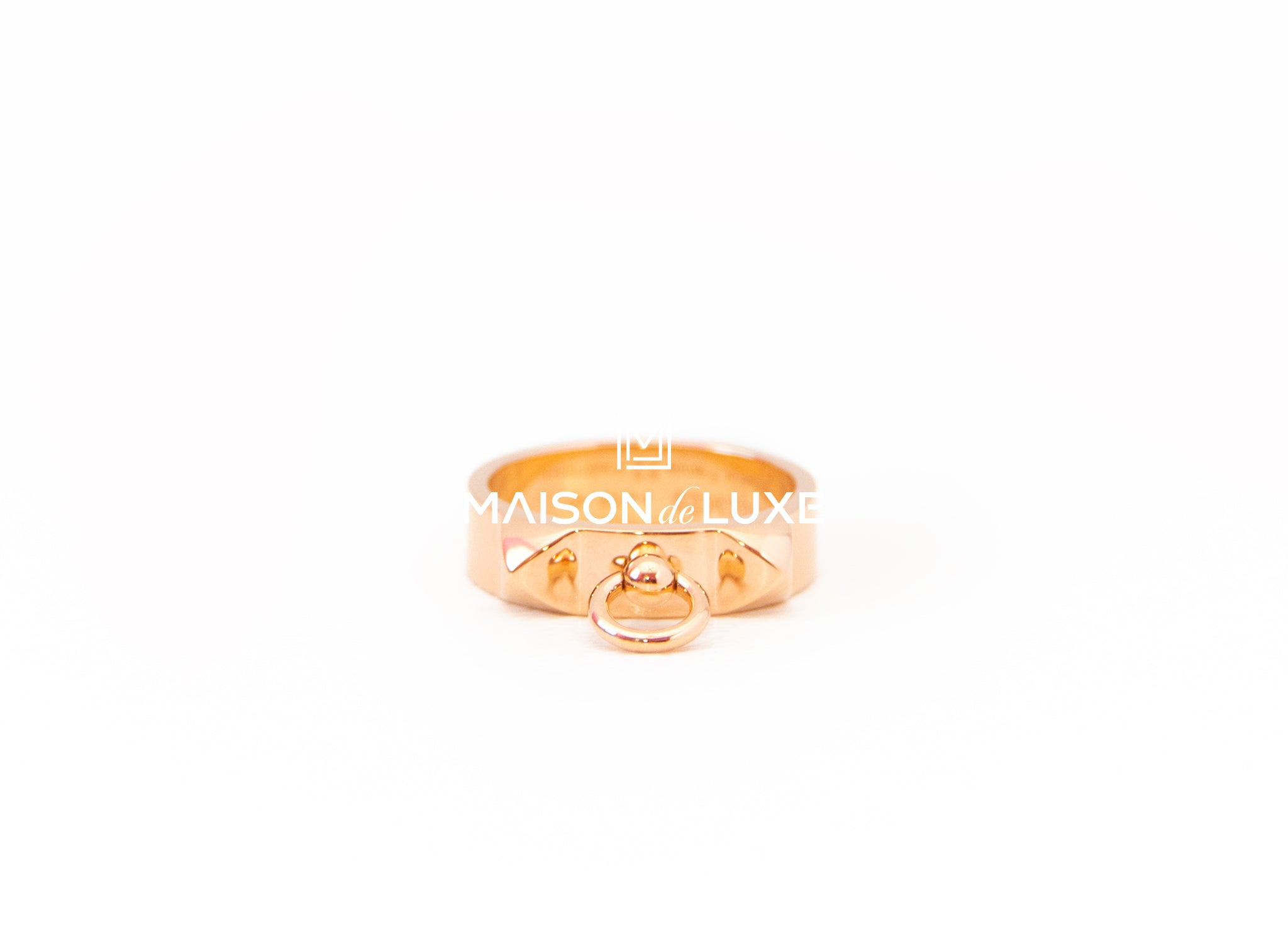 Hermes 18K Rose Gold Collier de Chien CDC Ring