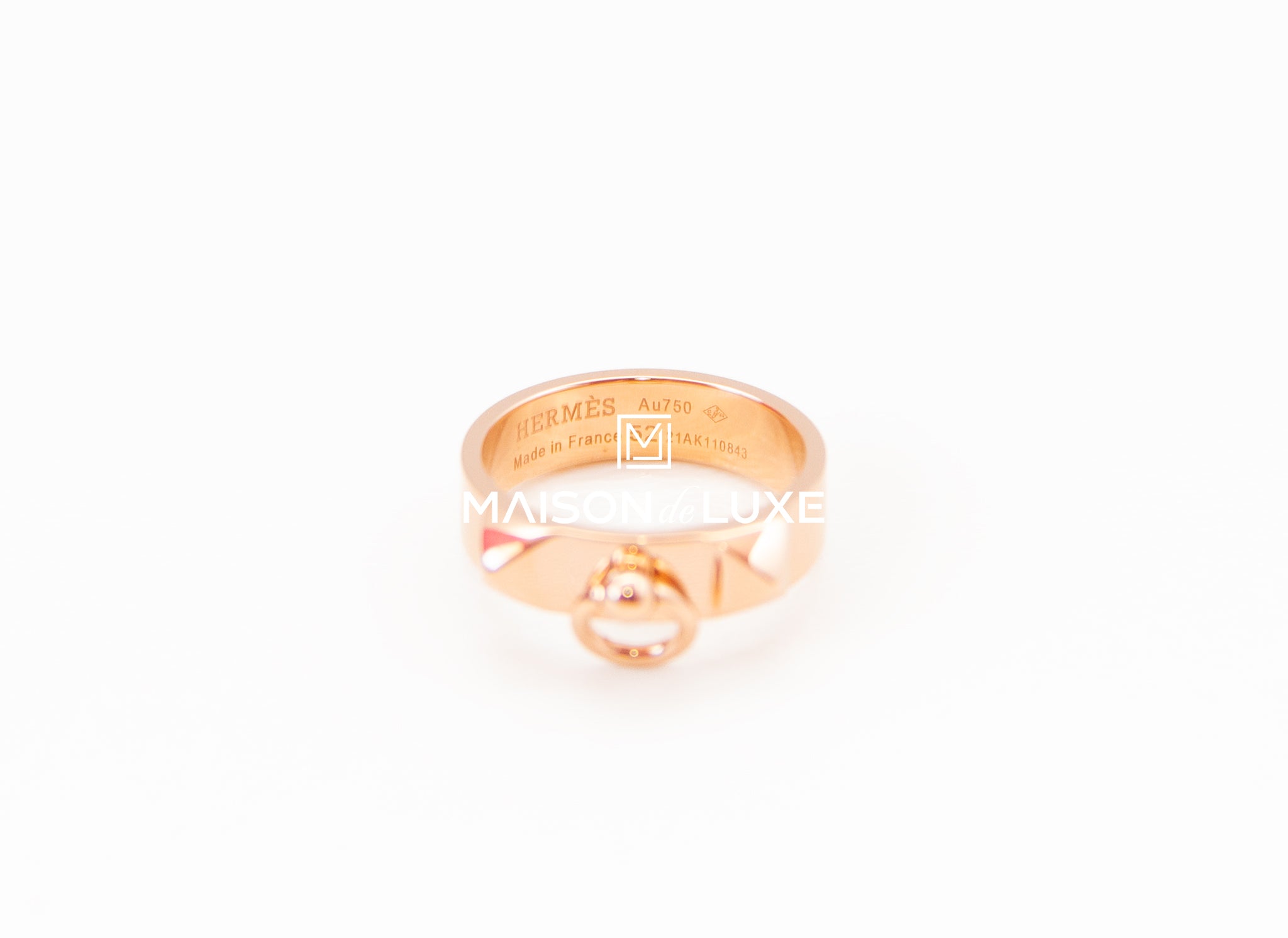 Hermes 18K Rose Gold Collier de Chien CDC Ring