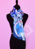 Hermes Blue Pink Bouquets Sellier Silk Maxi Twilly Scarf Wrap