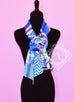 Hermes Blue Pink Bouquets Sellier Silk Maxi Twilly Scarf Wrap
