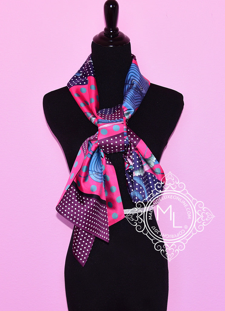 Twilly 86 silk scarf Hermès Purple in Silk - 34117199
