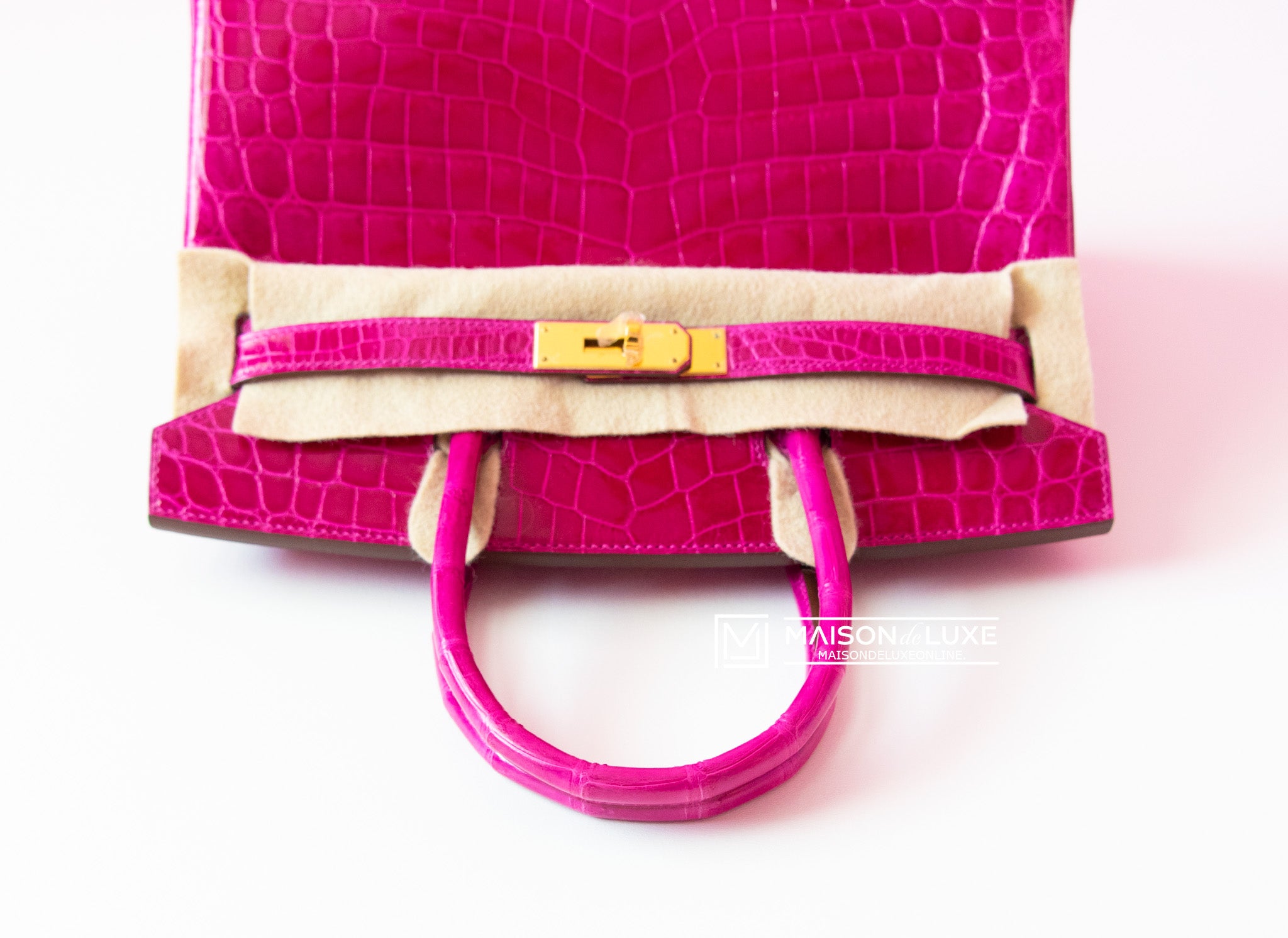 HERMES ROSE SCHEHERAZADE PINK CROCODILE BIRKIN 30 KELLY – MAISON