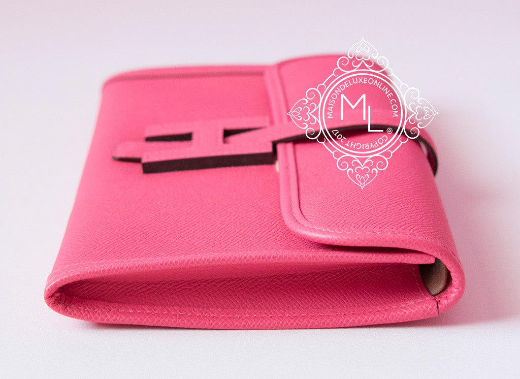 Hermes Pink Rose Azalee Jige Elan 29 Pochette Clutch Kelly Pochette –  MAISON de LUXE