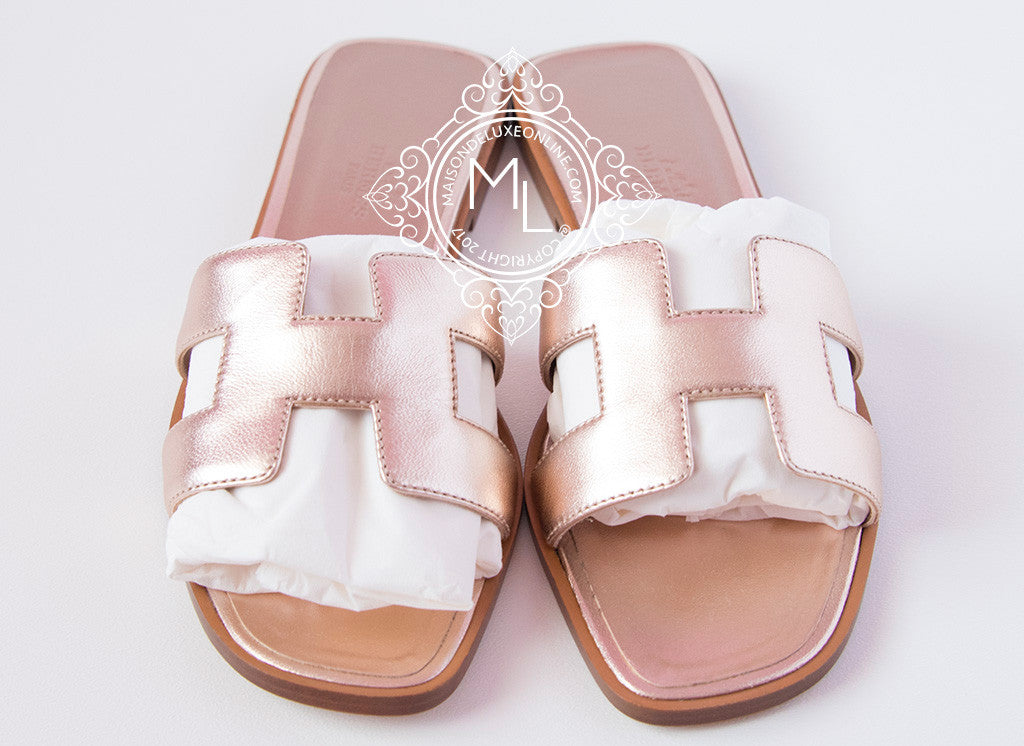 Hermes rose gold sandals Clearance