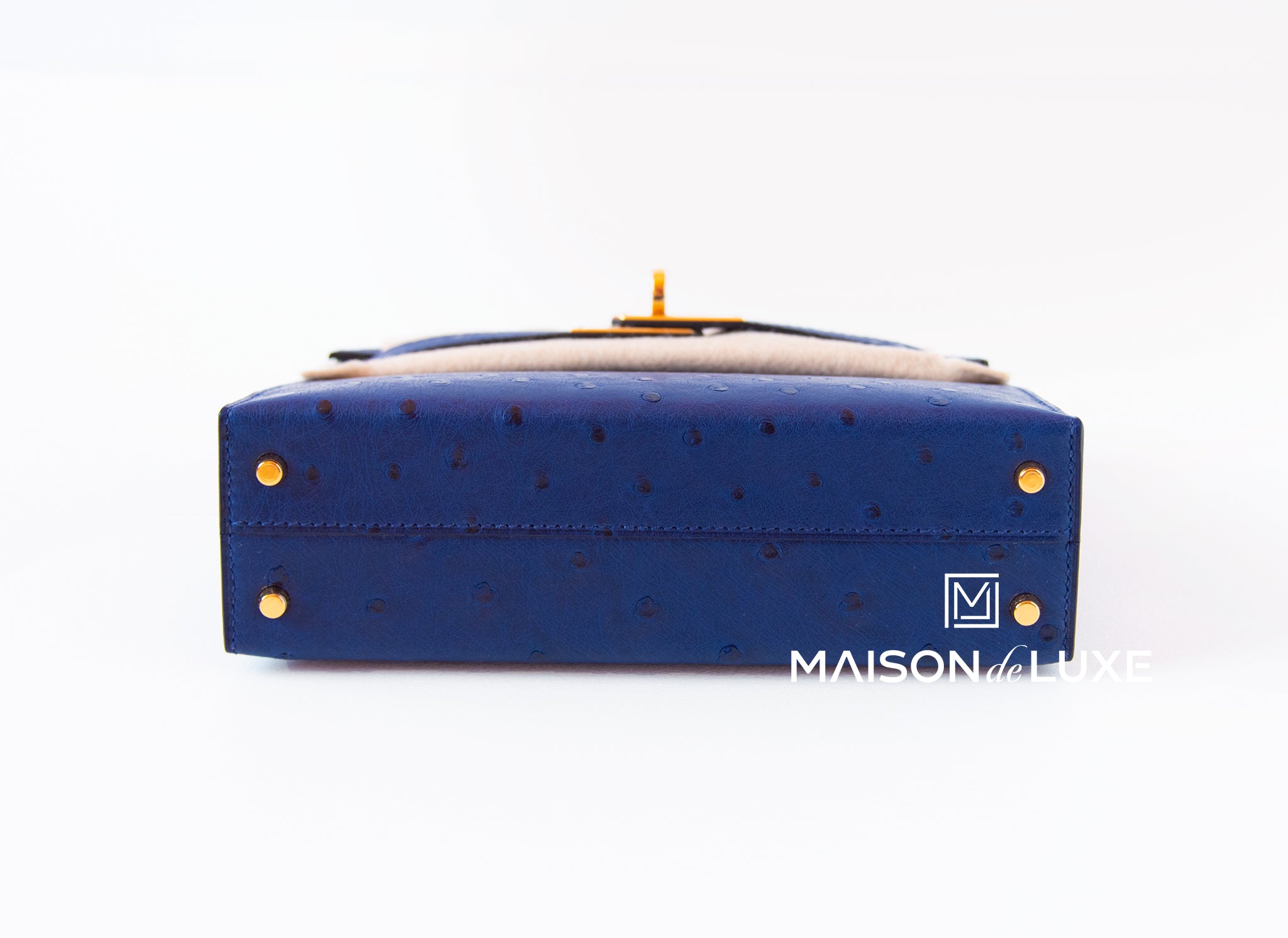 Replica Hermes Kelly Mini II Sellier Handmade Bag In Blue Iris