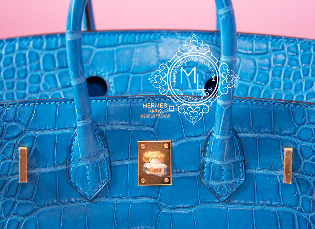 At Auction: Italian Blue Crocodile Handbag