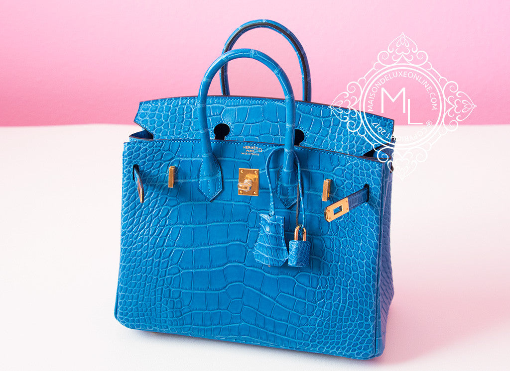 [NEW]HERMES Alligator Birkin 25 Blue