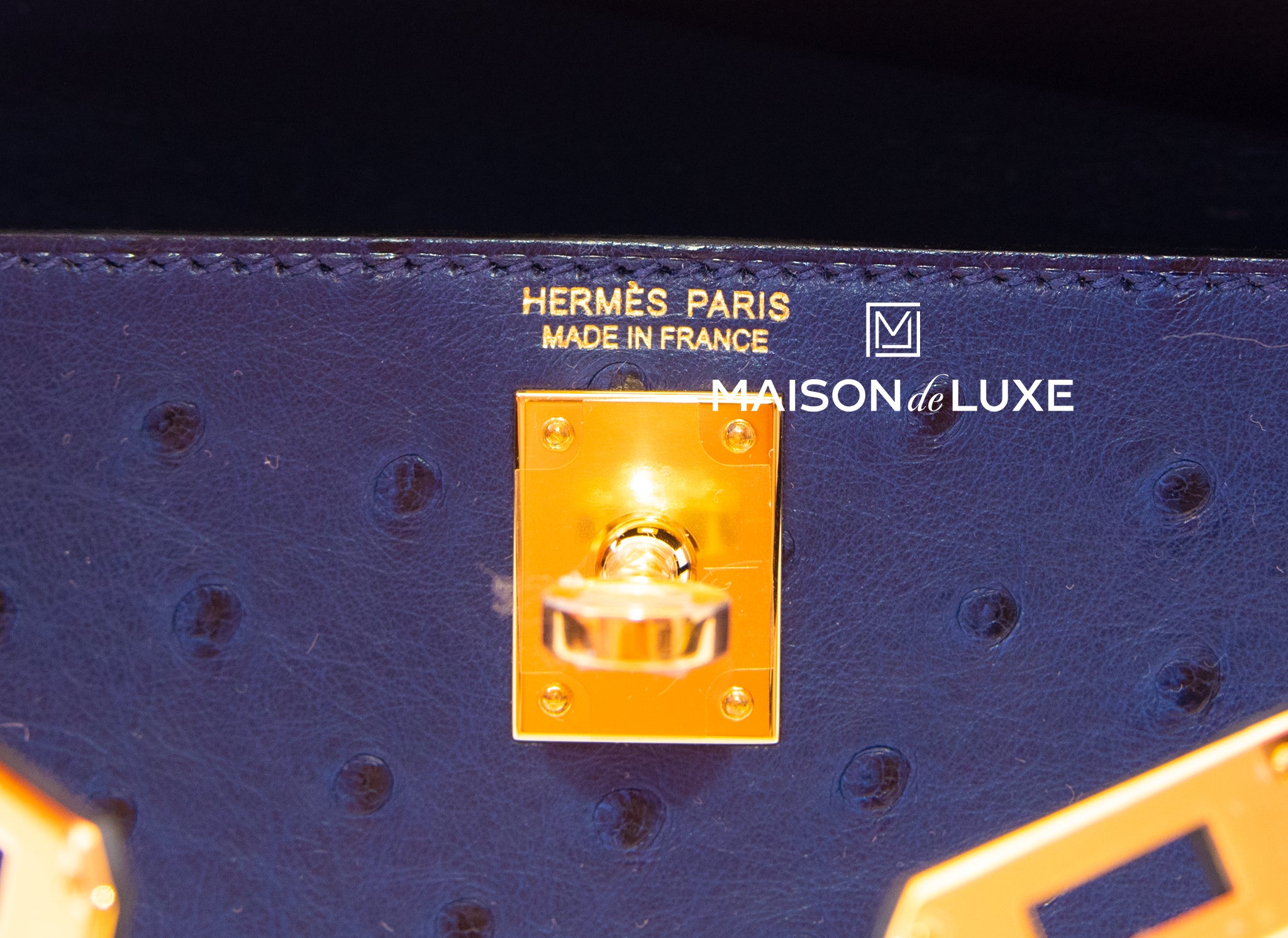 Blue Hermès Kelly II 20cm handbag, MATCHES x Sellier