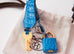 Hermes Mykonos Blue Crocodile Gold Birkin 25 Handbag