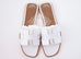 Hermes Womens White Oran Sandal Slipper 37 Shoes