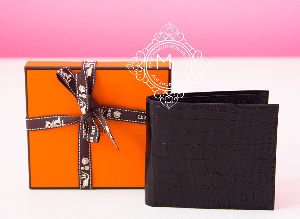 Hermes alligator wallet mens Clearance