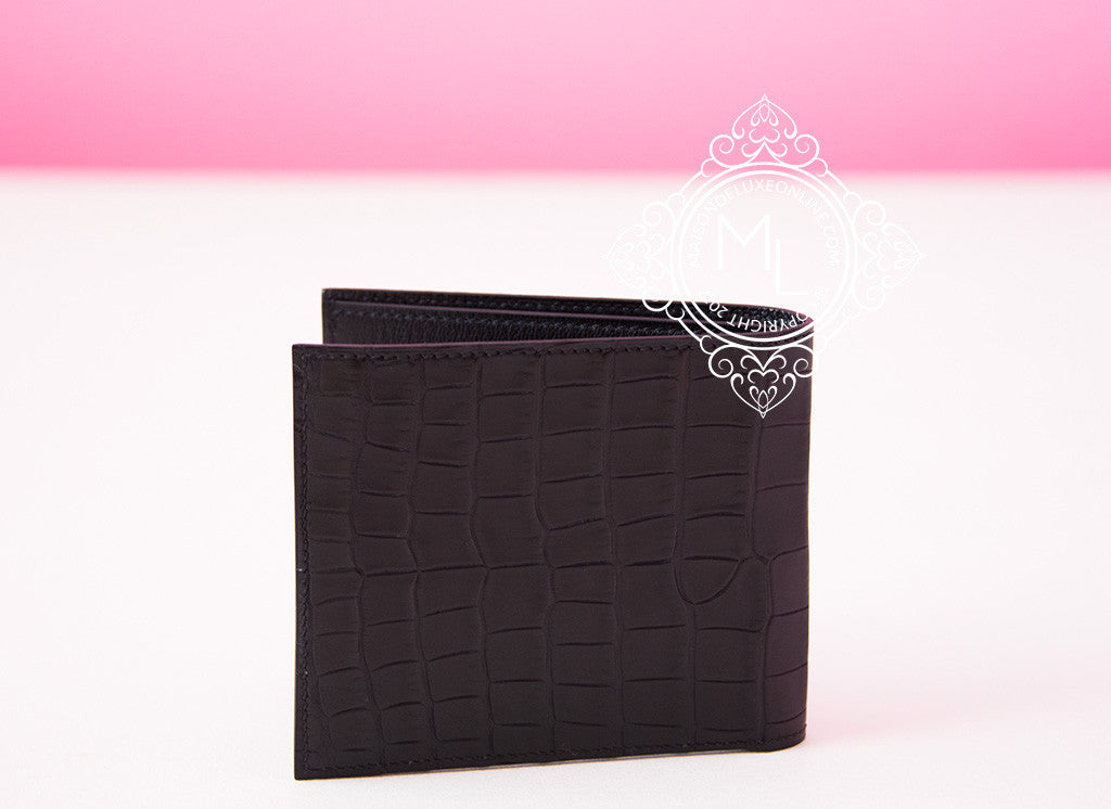 Hermes Wallet Portefeuille MC2 Copernic Matte Alligator Black