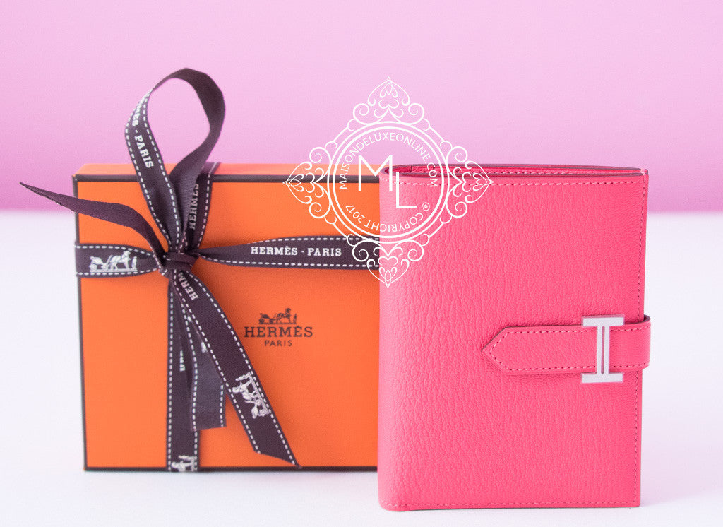 Hermes Rose Confetti Pink Bearn Compact Card-Holder Wallet Case Perfec -  Chicjoy