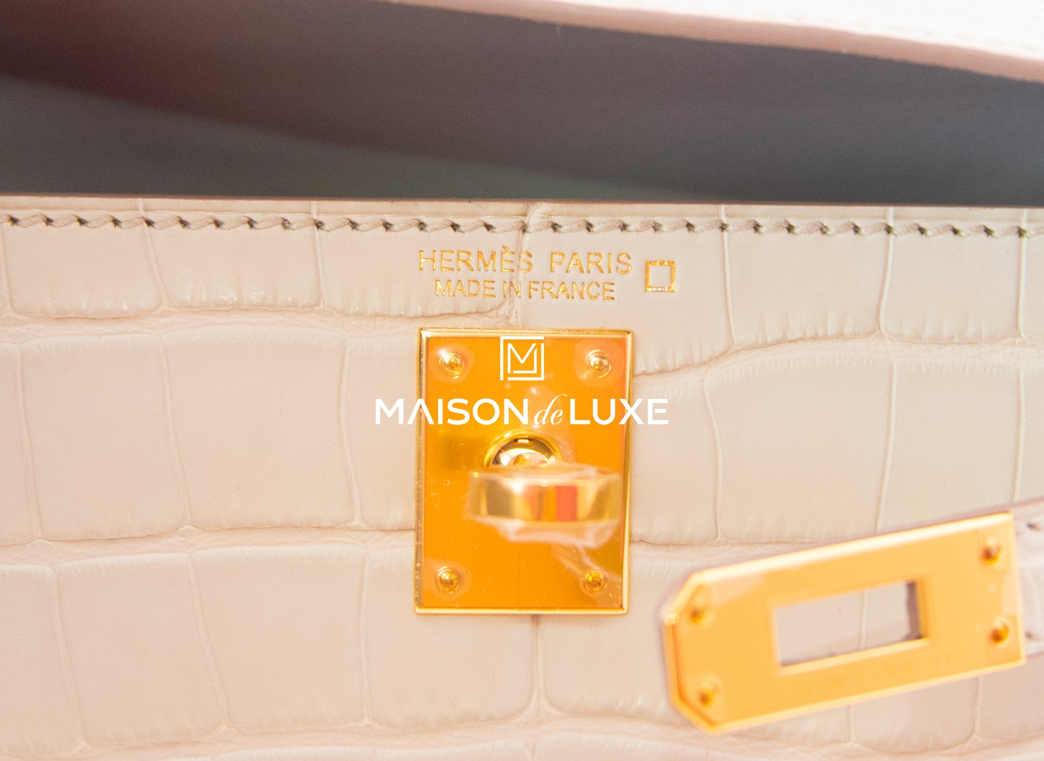 Hermès HSS Kelly 20 Mini II Sellier Kraft and Gris Perle Matte Alligat