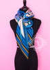 Hermes "Duo d'Etriers" Blue Pink Cashmere 140 GM Shawl Scarf