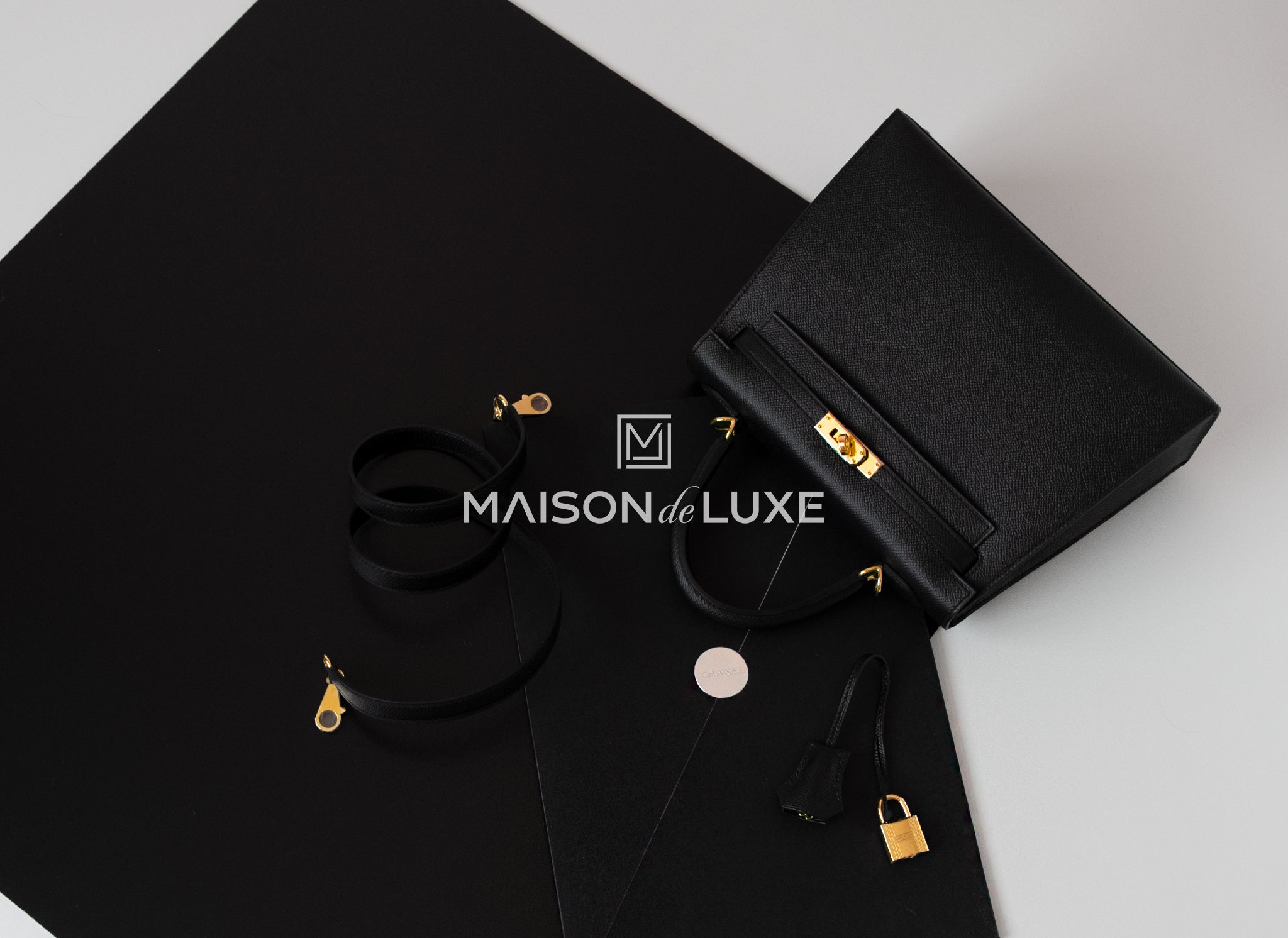 Hermès Kelly 25 Noir (Black) Epsom Gold Hardware GHW — The French Hunter