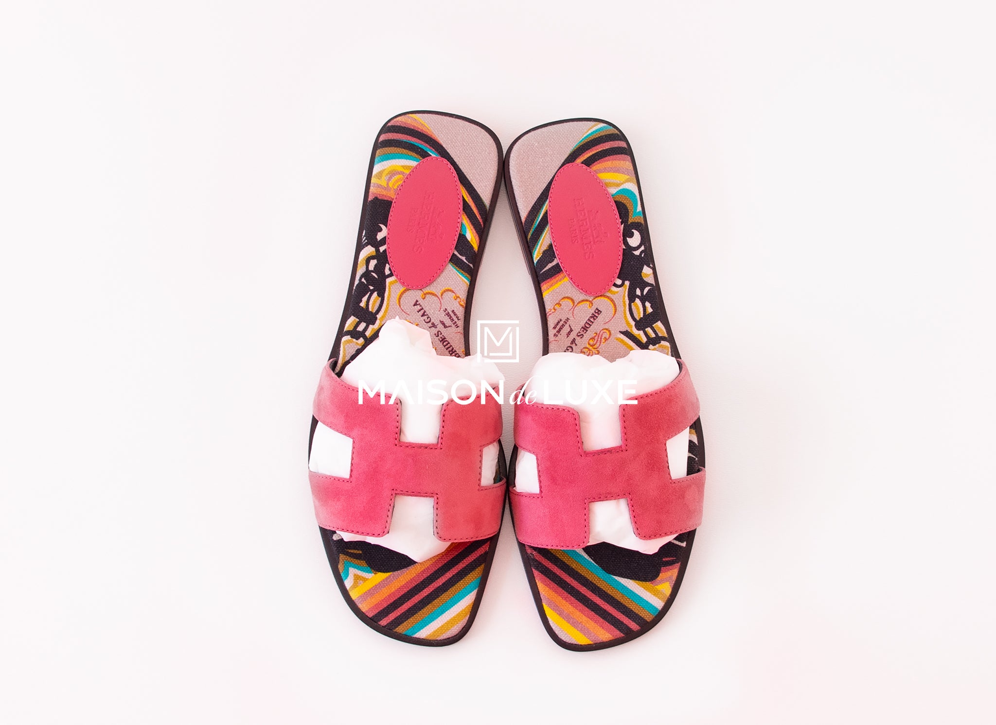 Hermes Womens Pink Oran Sandals Slippers 37 Shoes Loafers Flats