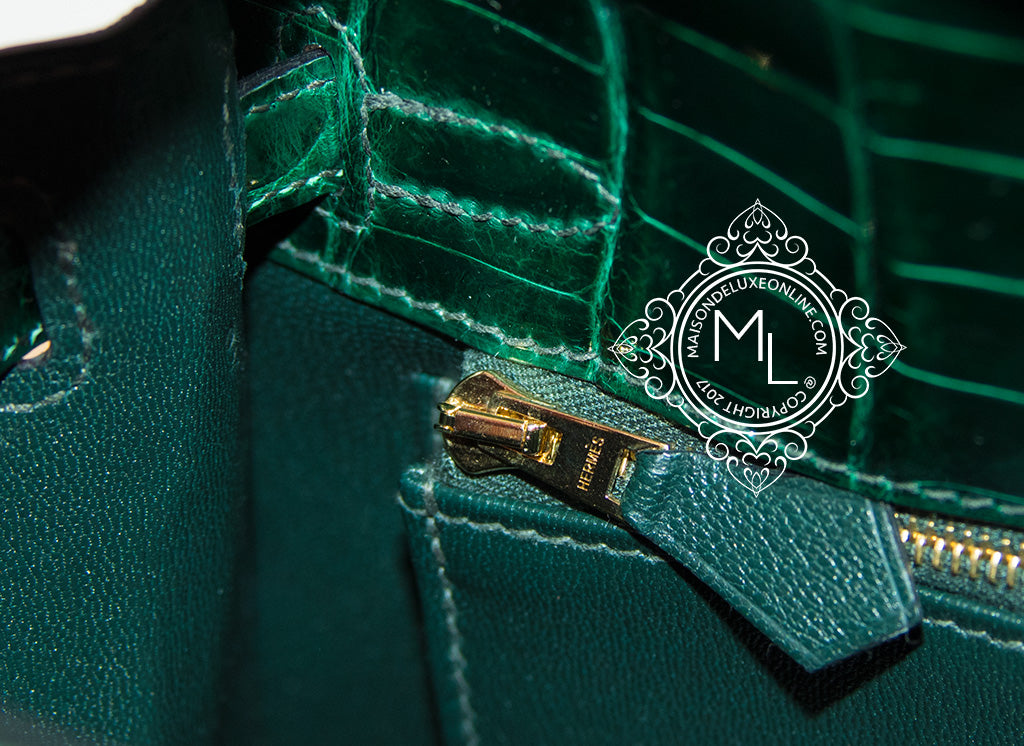 Hermes Kelly Sellier 25 Vert Rousseau Shiny Porosus Crocodile – MAISON de  LUXE