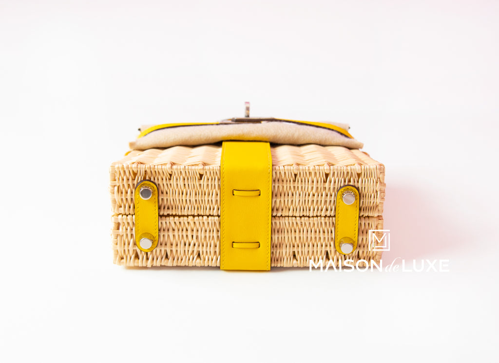 Hermes Blanc White Picnic Mini Kelly Handbag - MAISON de LUXE