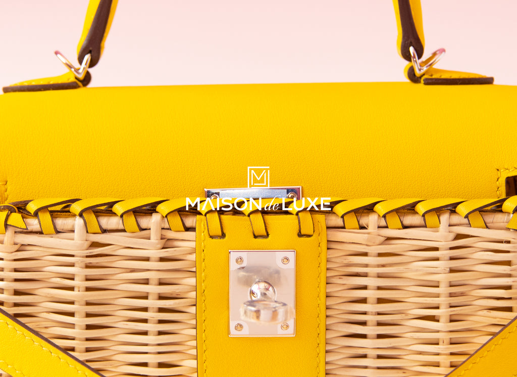 Hermes Blanc White Picnic Mini Kelly Handbag - MAISON de LUXE