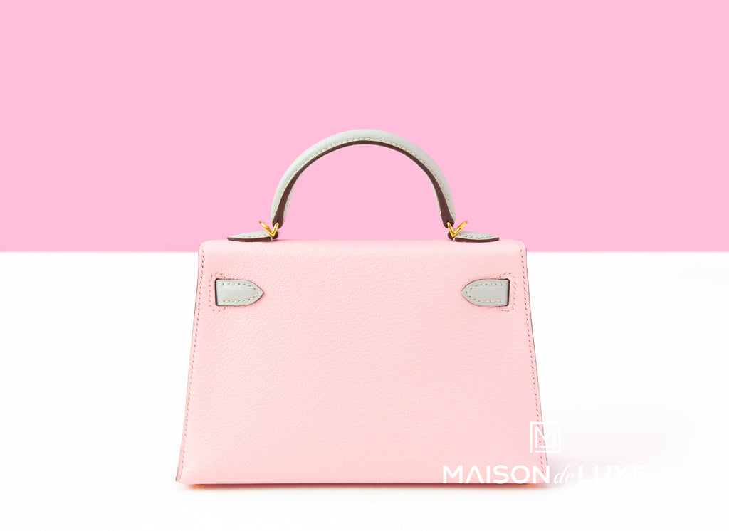 Hermes 5P Bubblegum Pink Crocodile Mini Kelly II 20 cm - MAISON de LUXE