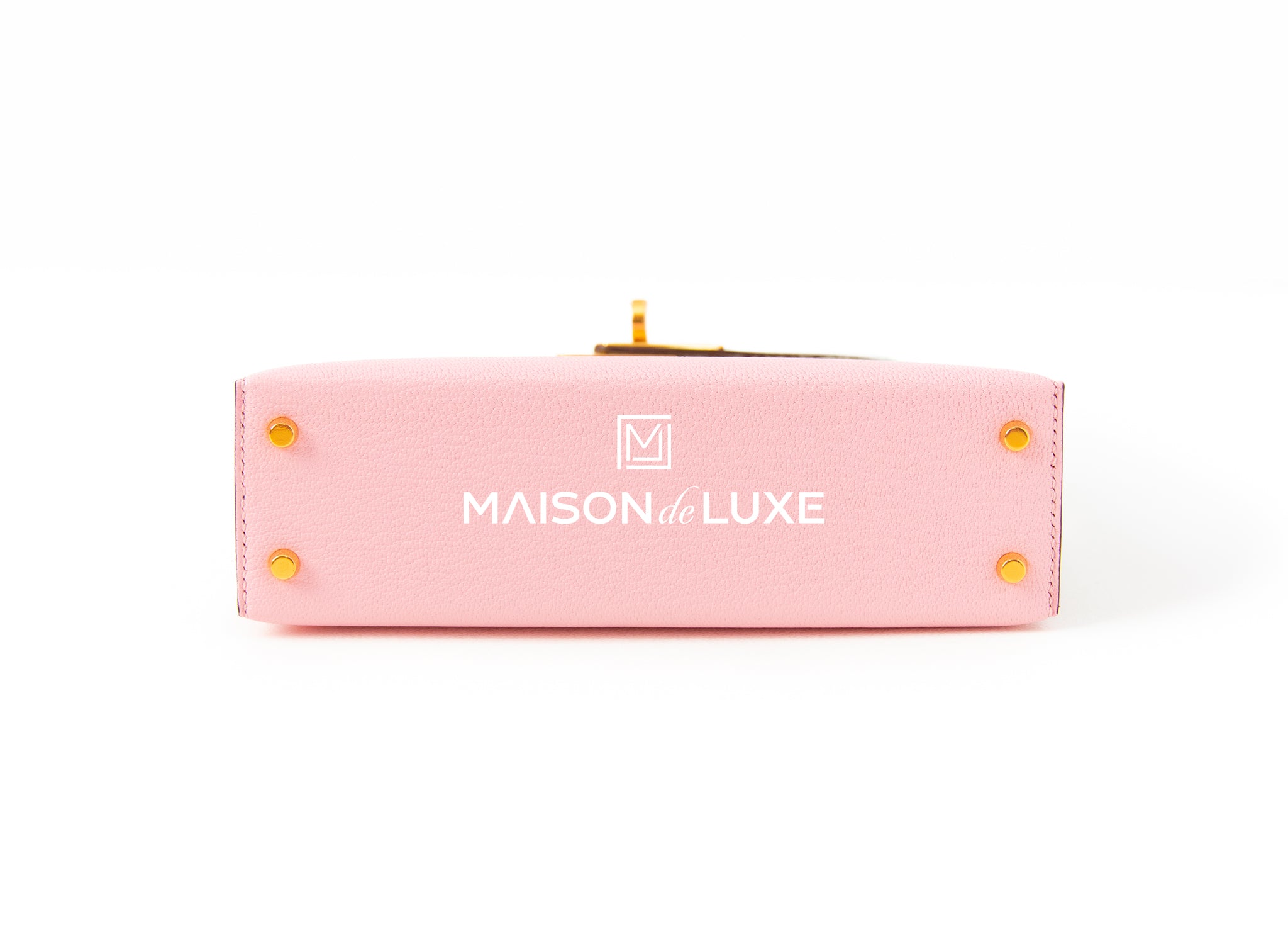 Hermes Mini Kelly II 20 Rose Sakura & Gris Perle Chèvre Gold