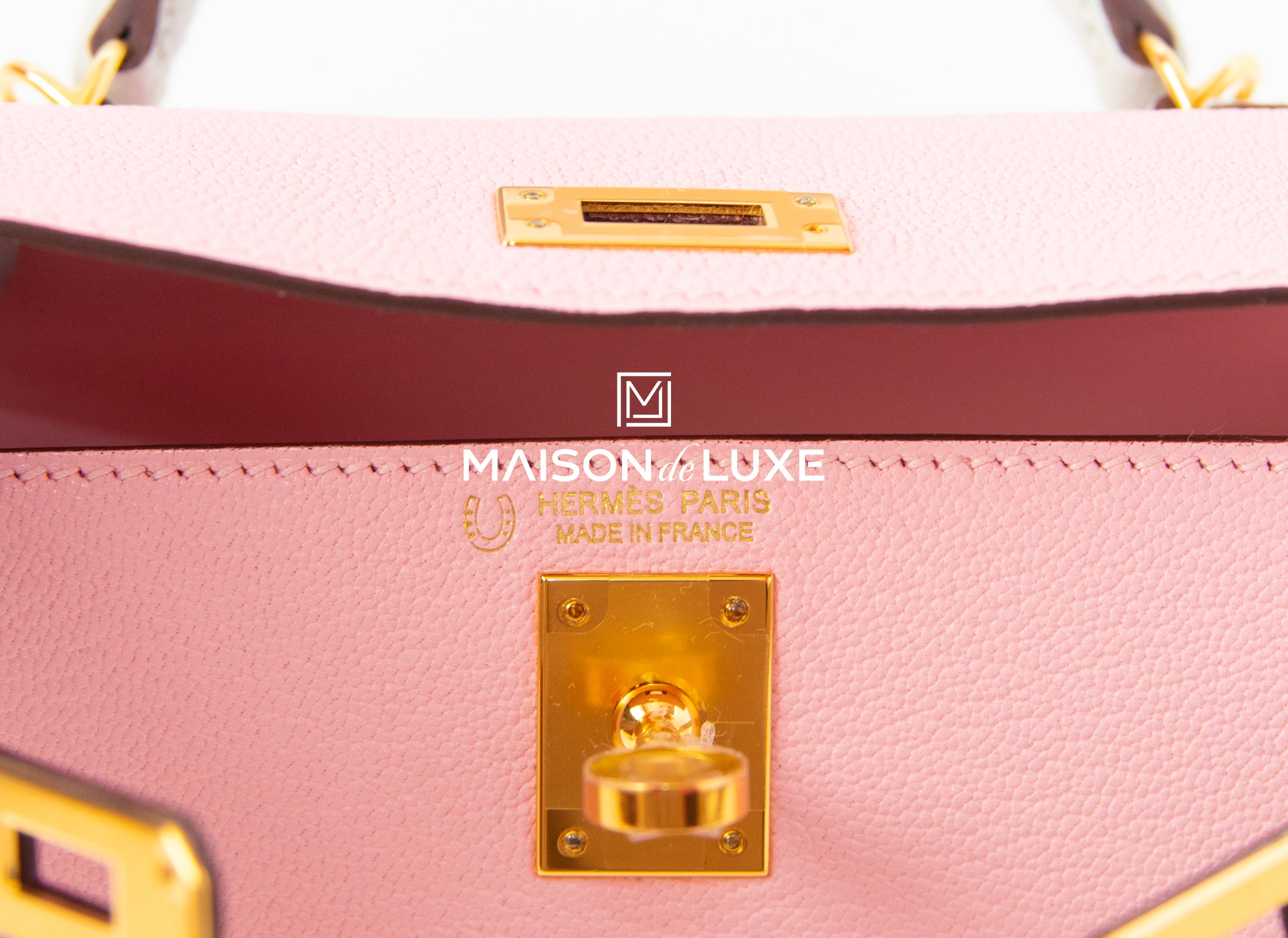 Hermes Mini Kelly II 20 Rose Sakura & Gris Perle Chèvre Gold Hardware Bag –  MAISON de LUXE