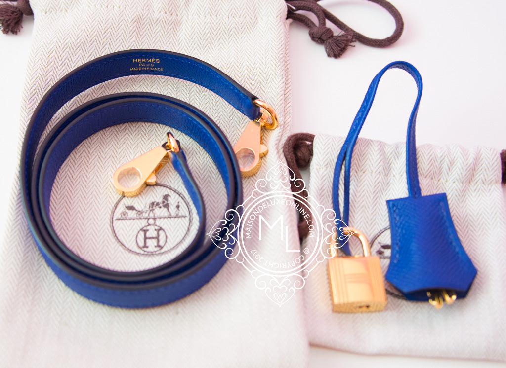 Hermes Bleu Electrique Electric GHW Epsom Sellier Kelly 25 Handbag Bag –  MAISON de LUXE