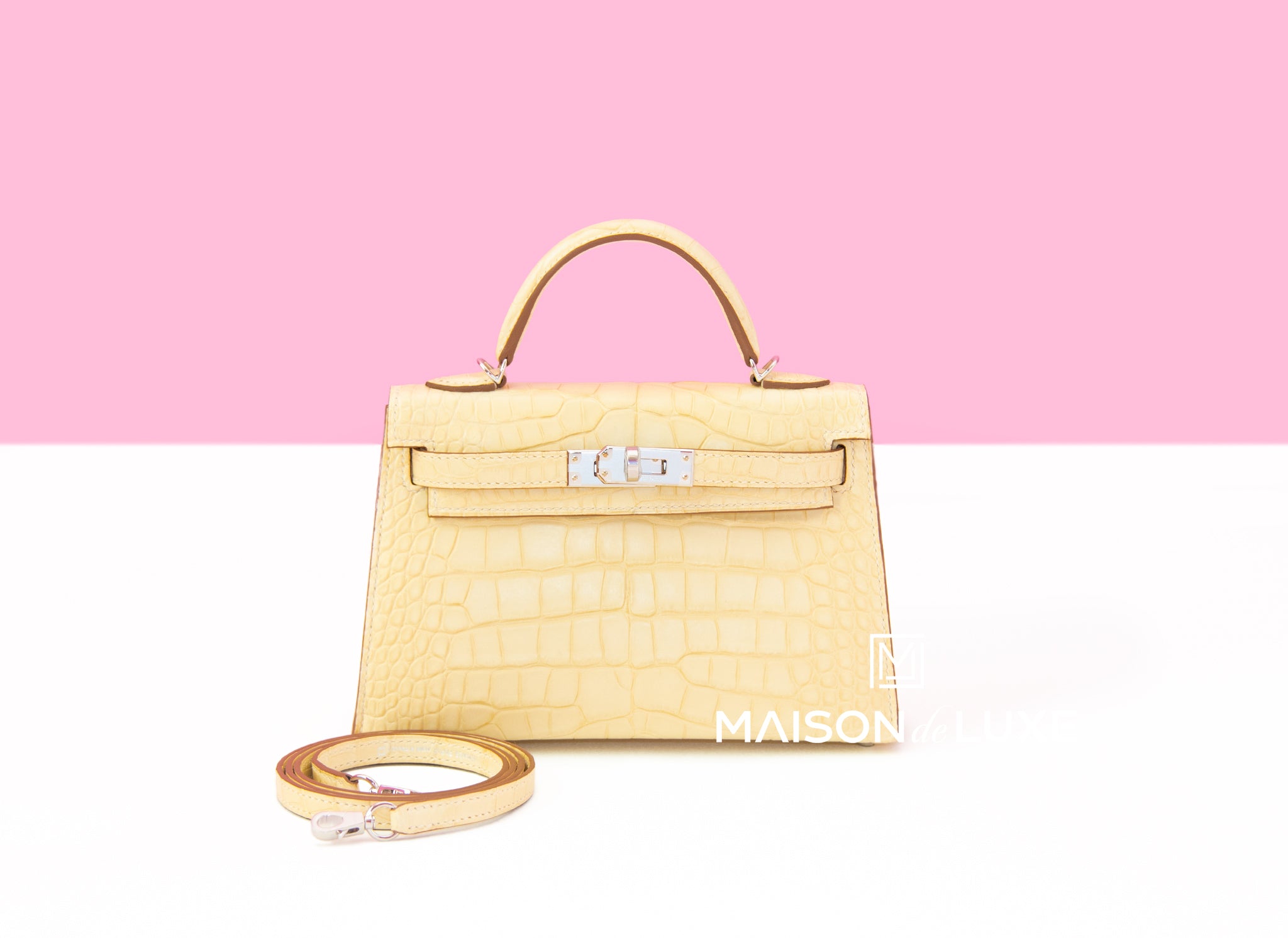 Hermes Mini Kelly II 20 Y1 Vanille Matte Crocodile Alligator Gold Hardware  – MAISON de LUXE