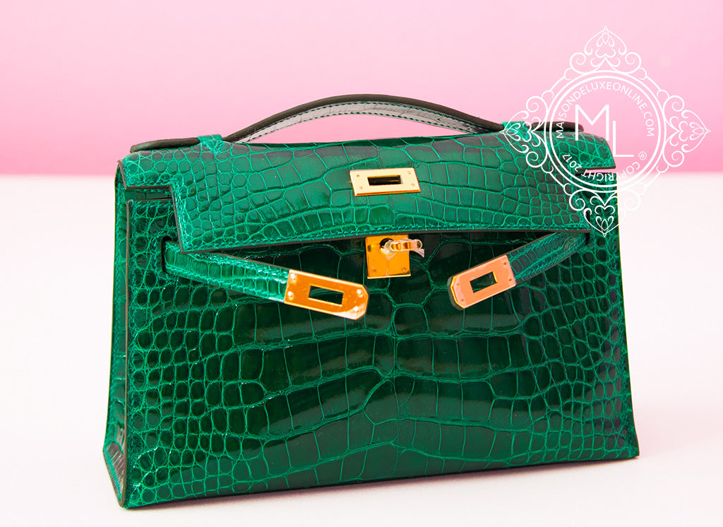 Hermes Mini Kelly 19 Green Crocodile Bag For Women, Women’s Handbags,  Shoulder Bags 7.5 in 2023