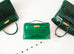 Hermes Vert Emeraude GHW Crocodile Mini Kelly Pochette Clutch