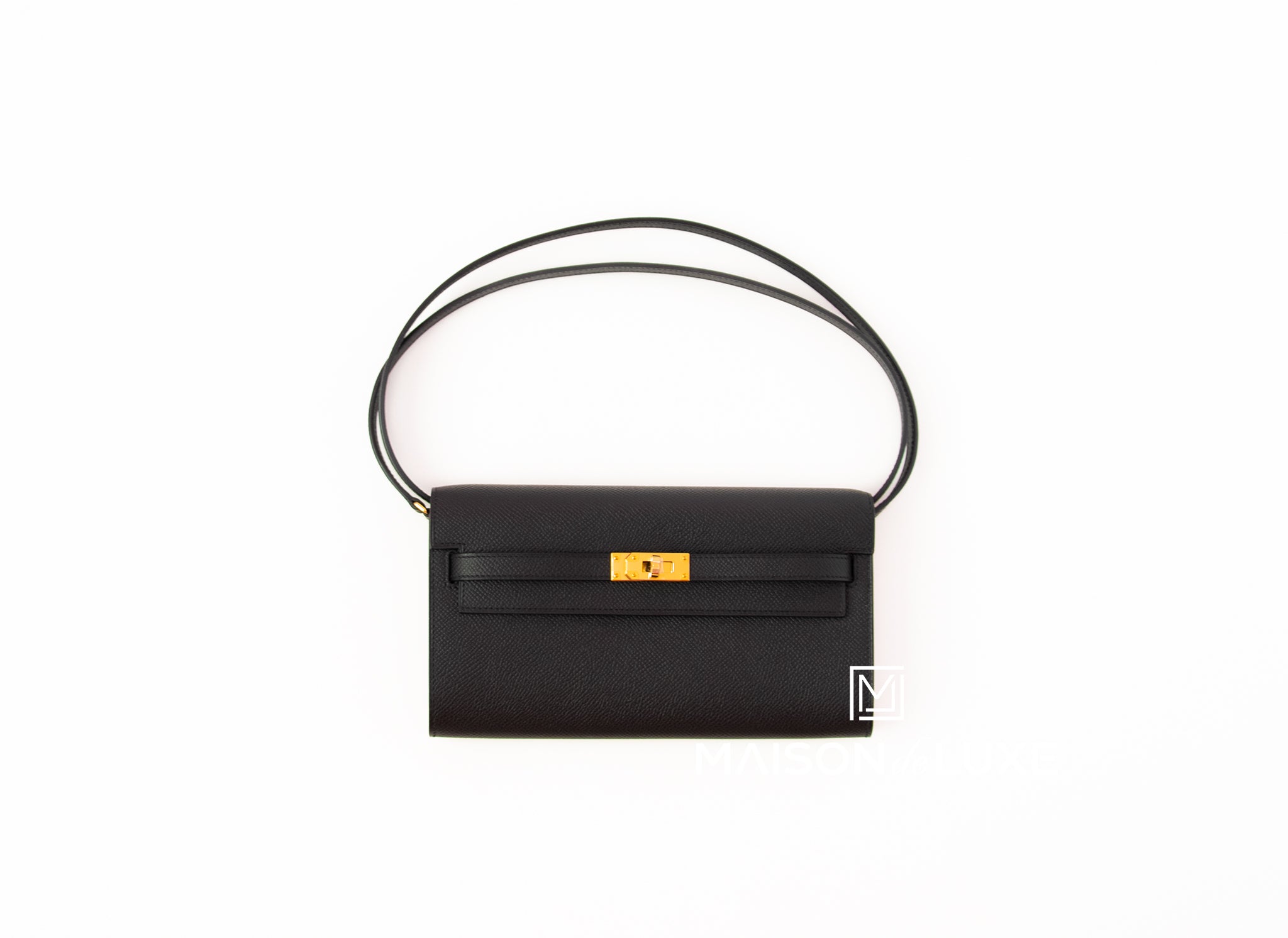 Hermès Kelly To Go Touch Wallet In Black Epsom And Matte Black