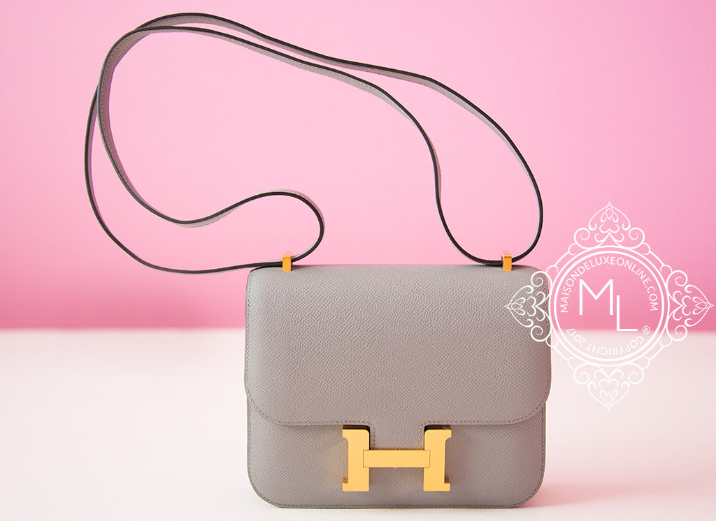 HERMES Constance 24 Rouge H Epsom Gold Hw - Timeless Luxuries