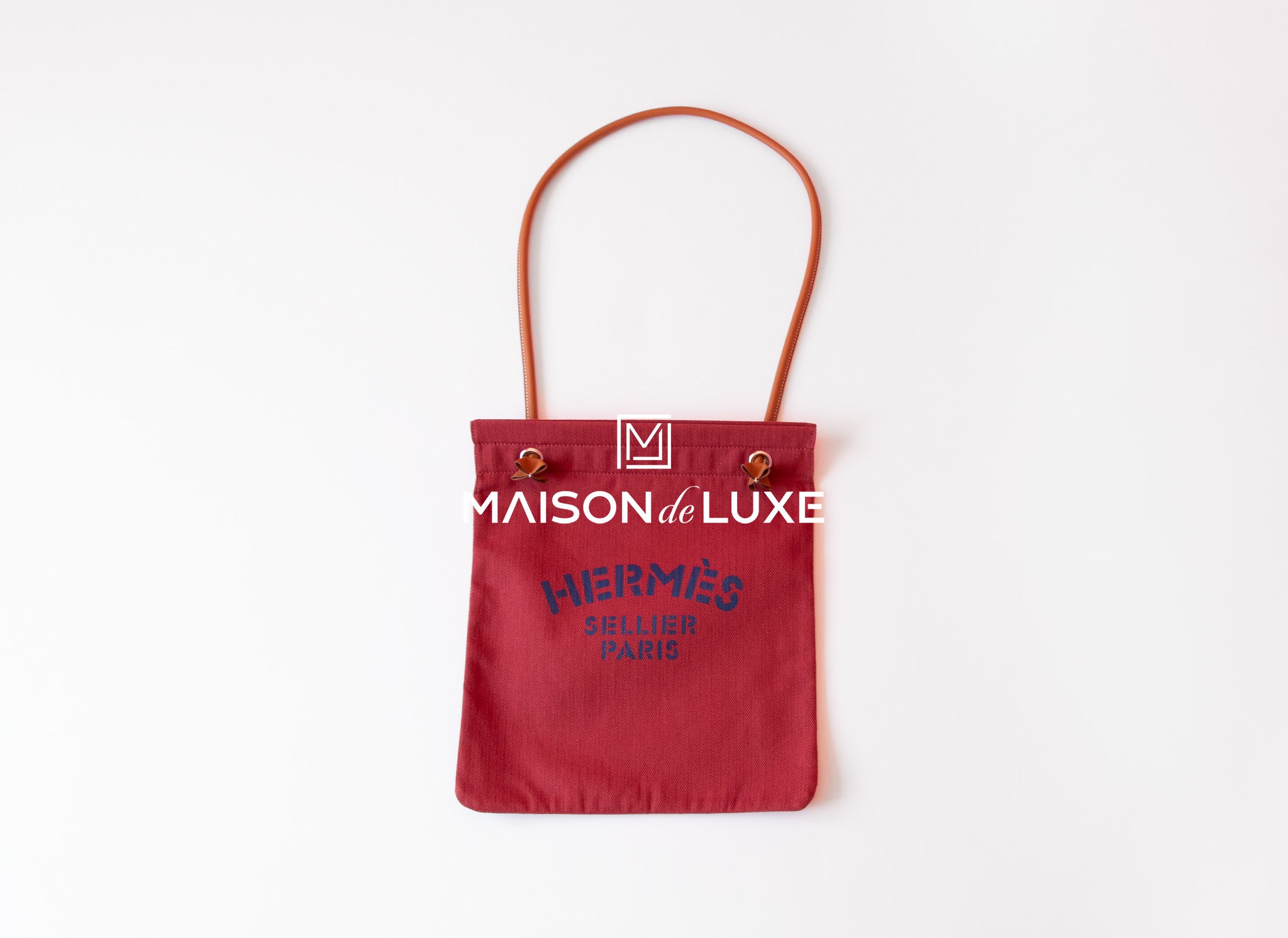 Hermes Rouge H Red Aline Toile Chevron Handbag - MAISON de LUXE