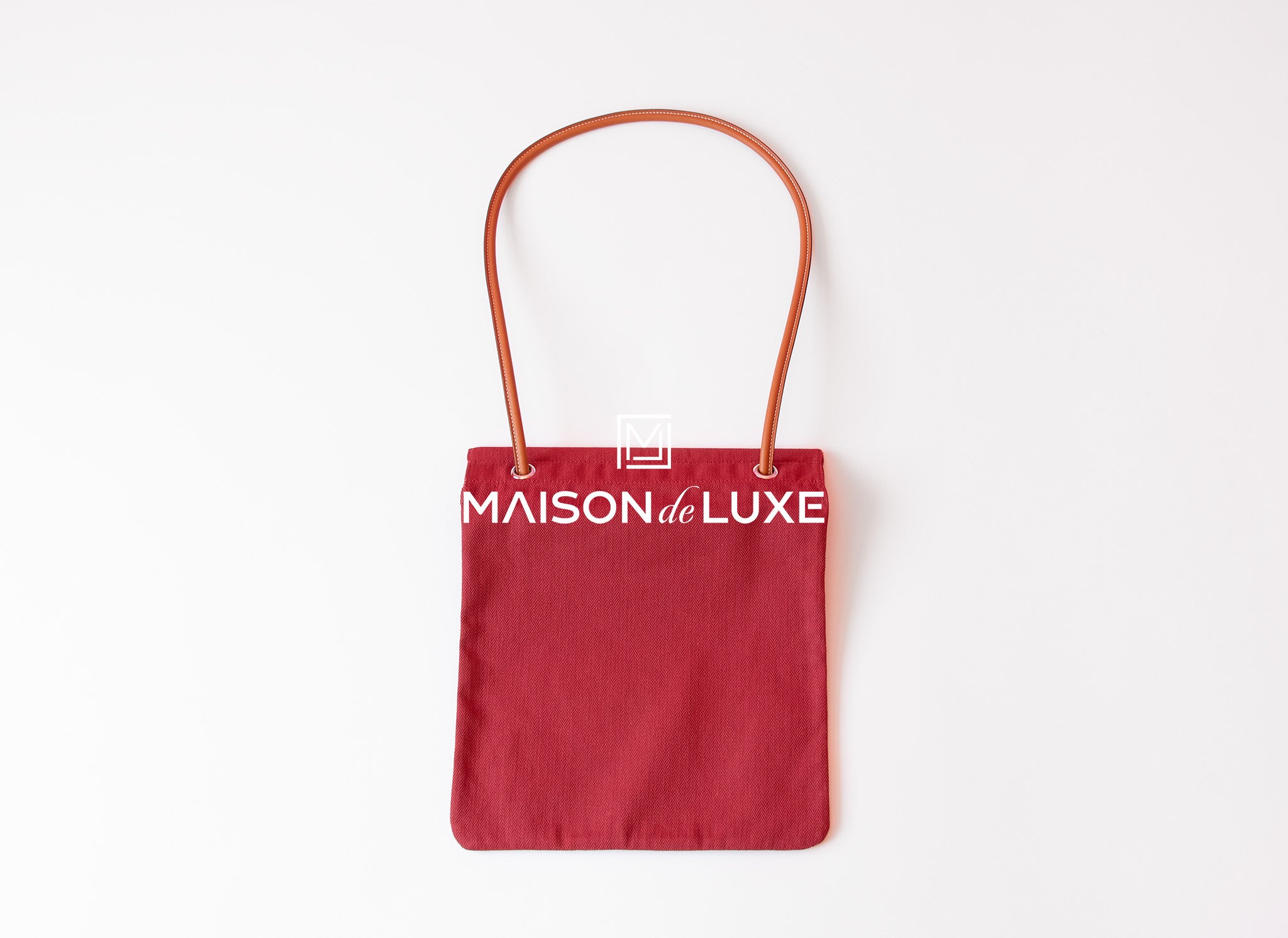 Hermes Rouge H Red Aline Toile Chevron Handbag Shoulder Bag Canvas