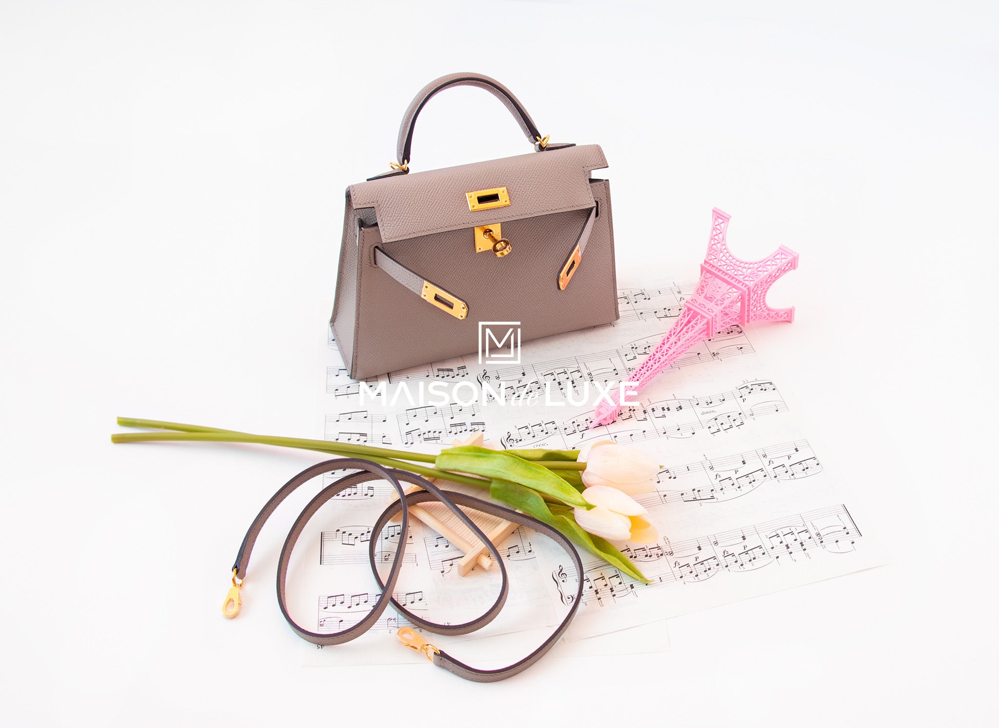 Hermes Mini Kelly Pochette Gris Asphalte Epsom Gold Hardware