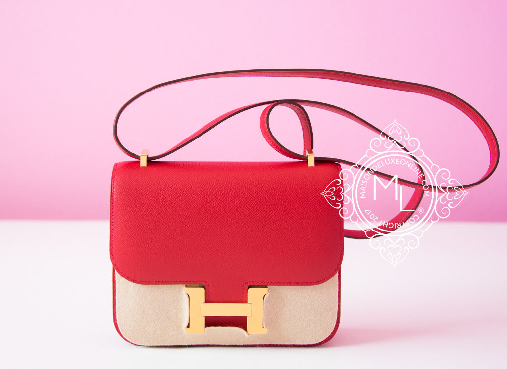 Hermes Rouge Casaque Epsom Constance Mini 18 Handbag Bag Kelly
