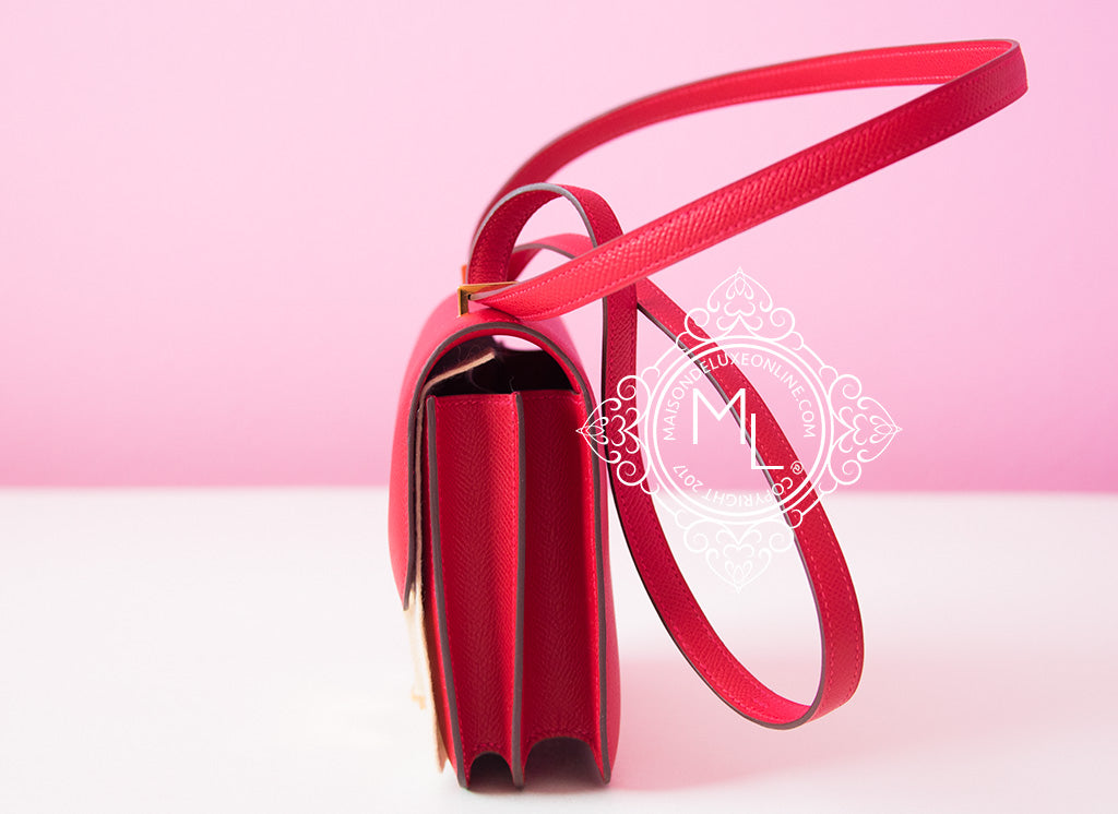 Hermes Rouge H Red Box Constance Mini 18/19 Handbag - MAISON de LUXE