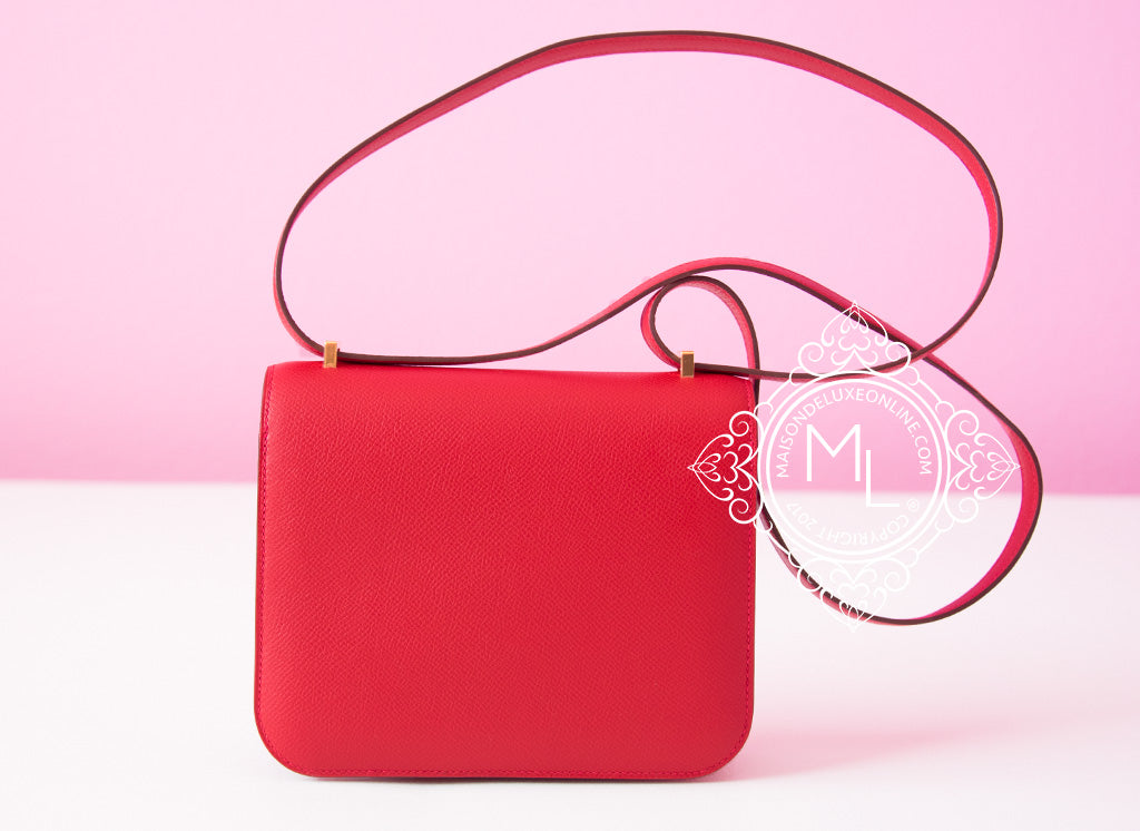 Hermes Mini Constance 18 Bag K1 Rouge Grenat Epsom SHW